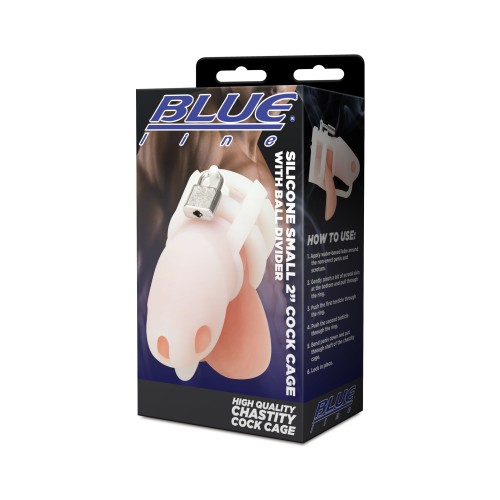 Белая клетка для пениса Silicone Small 2 in Cock Cage With Ball Divider