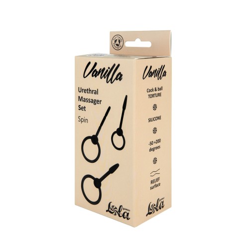 Набор из 3 черных уретральных массажеров Spin