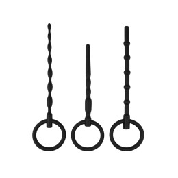Набор из 3 черных уретральных массажеров Twist