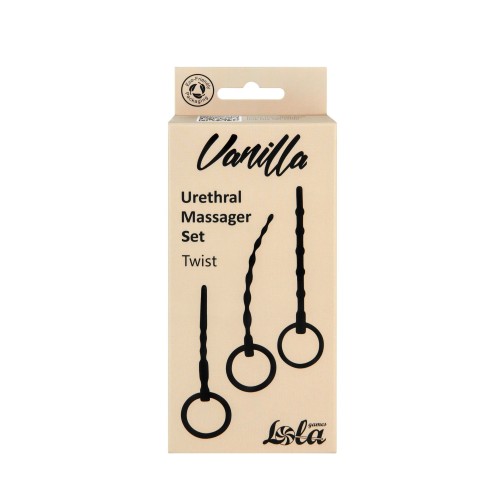 Набор из 3 черных уретральных массажеров Twist