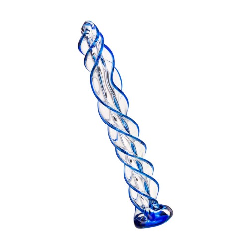 Прозрачный спиралевидный стимулятор из стекла - 18,5 см.