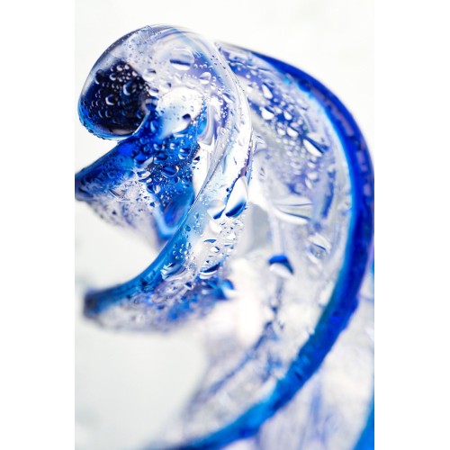 Прозрачный спиралевидный стимулятор из стекла - 18,5 см.