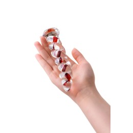 Стеклянный фаллос в виде спирали - 18 см.