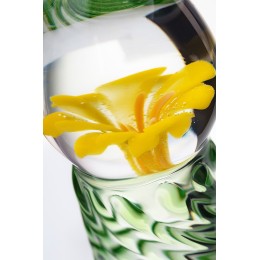 Стеклянный фаллоимитатор со спиралевидным рельефом - 16,5 см.