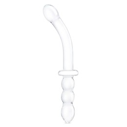 Прозрачный ребристый двусторонний стимулятор Ribbed G-Spot - 30 см.