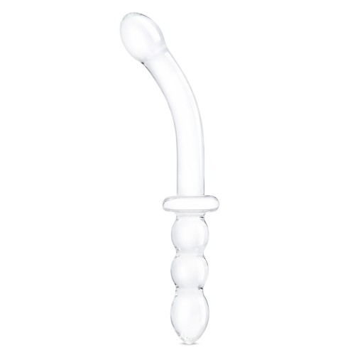 Прозрачный ребристый двусторонний стимулятор Ribbed G-Spot - 30 см.