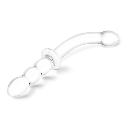 Прозрачный ребристый двусторонний стимулятор Ribbed G-Spot - 30 см.