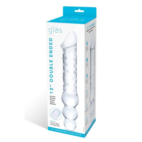 Прозрачный двухсторонний стимулятор 12  Double Ended Dildo - 28 см.