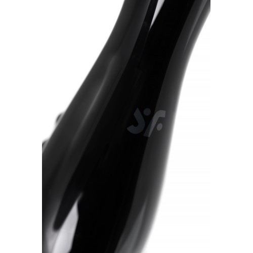 Черный двусторонний фаллоимитатор Dazzling Crystal 1 - 18,5 см.