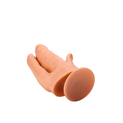 Фаллоимитатор на присоске для тройной стимуляции - 19,5 см.