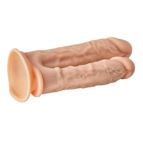 Телесный анально-вагинальный фаллоимитатор Double Penetrator - 19,5 см.