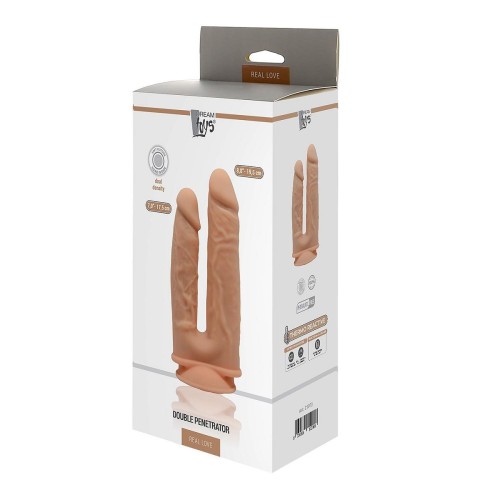 Телесный анально-вагинальный фаллоимитатор Double Penetrator - 19,5 см.