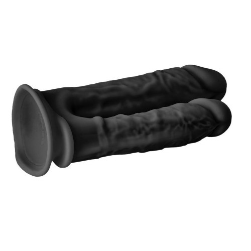 Черный анально-вагинальный фаллоимитатор Double Penetrator - 19,5 см.
