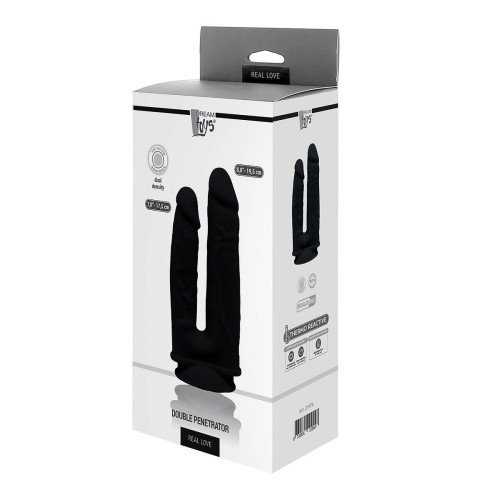 Черный анально-вагинальный фаллоимитатор Double Penetrator - 19,5 см.