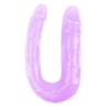 Фиолетовый двусторонний фаллоимитатор Hi-Rubber - 34 см.