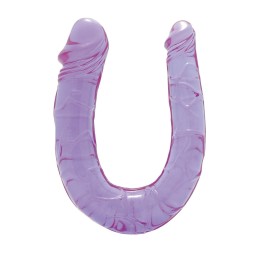 Фиолетовый двойной фаллоимитатор Double Head Dong - 30 см.