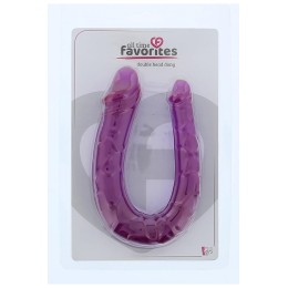 Фиолетовый двойной фаллоимитатор Double Head Dong - 30 см.