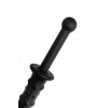 Черный двусторонний фаллоимитатор из силикона - 24,5 см.