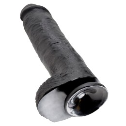 Черный фаллоимитатор-гигант на присоске - 28 см.