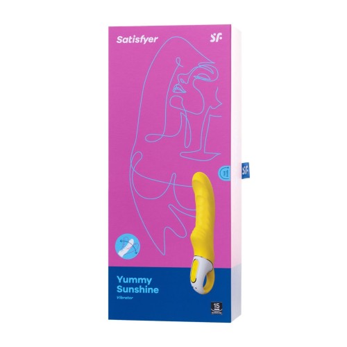 Жёлтый вибратор Satisfyer Yummy Sunshine - 22,5 см.