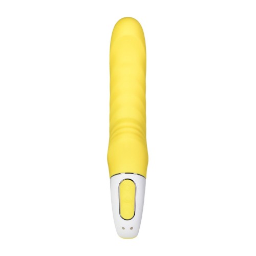 Жёлтый вибратор Satisfyer Yummy Sunshine - 22,5 см.