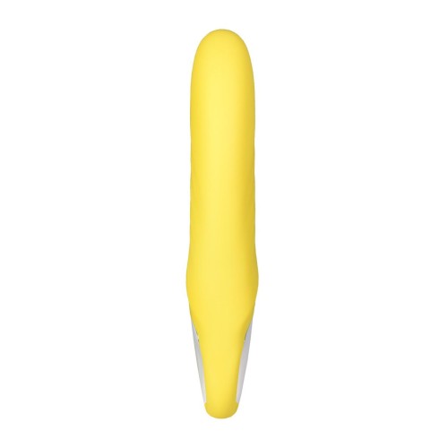 Жёлтый вибратор Satisfyer Yummy Sunshine - 22,5 см.