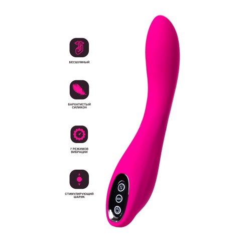 Ярко-розовый вибратор со стимулирующим шариком BEADSY - 21 см.