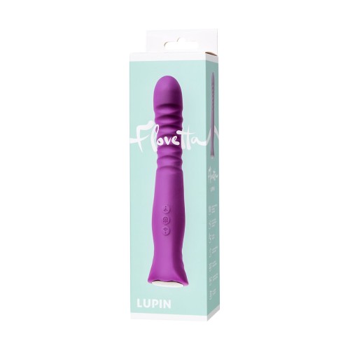 Фиолетовый гибкий вибратор Lupin с ребрышками - 22 см.