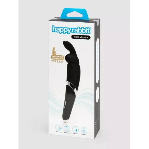 Черный вибратор Rabbit Rechargeable Wand Vibrator - 26,7 см.