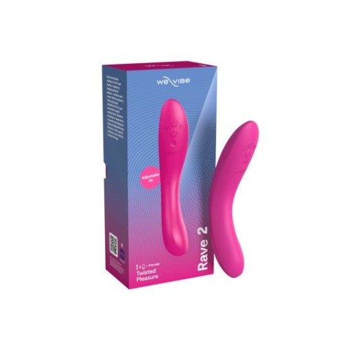 Розовый изогнутый вибромассажер We-Vibe Rave 2 - 21,7 см.