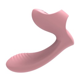 Нежно-розовый вибромассажер с петелькой на палец