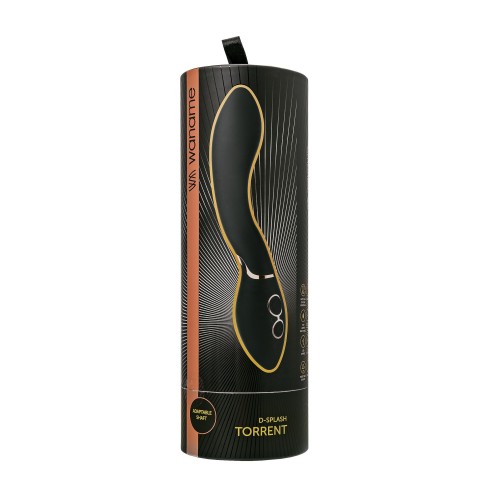 Черный силиконовый вибратор Torrent - 20,5 см.