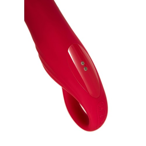 Малиновый стимулятор с двигающимся язычком Begonia - 18,5 см.