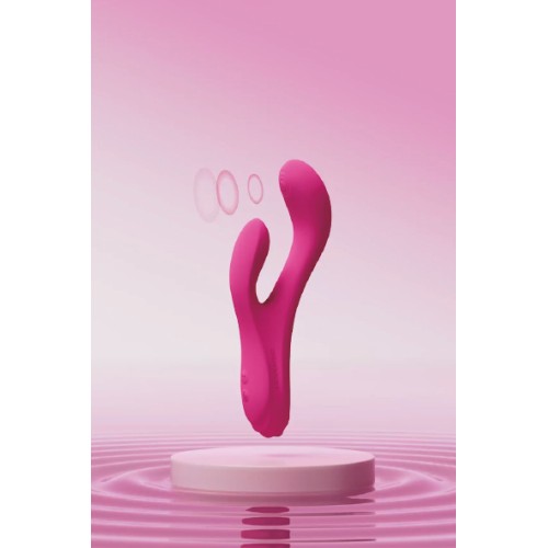 Розовый вибратор-кролик Osci 3 с функцией нагрева - 21 см.