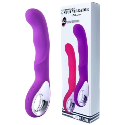 Фиолетовый вибратор для массажа точки G - 20 см.