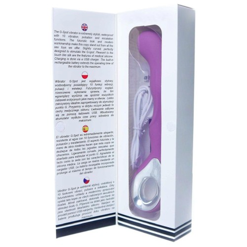 Фиолетовый вибратор для массажа точки G - 20 см.