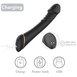 Черный вибратор для G-точки Hancock - 20,4 см