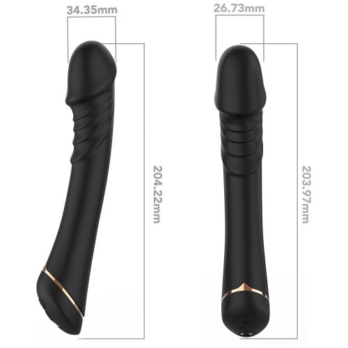 Черный вибратор для G-точки Hancock - 20,4 см