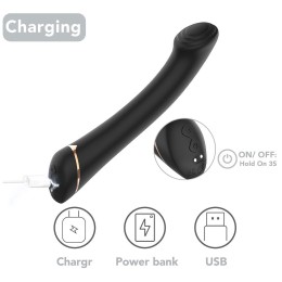 Черны вибратор для G-точки Gwand - 18,7 см.