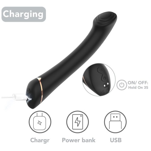 Черны вибратор для G-точки Gwand - 18,7 см.