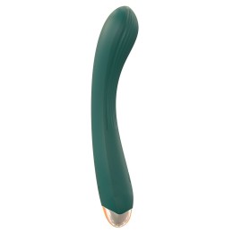 Зеленый вибратор для G-точки - 20 см.