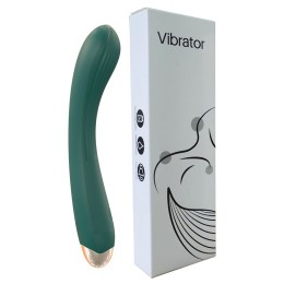 Зеленый вибратор для G-точки - 20 см.
