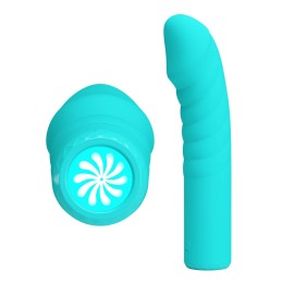 Аквамариновый вибромассажёр Rylan - 16 см.