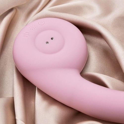 Розовый вибростимулятор точки G с нагревом Bendable Heating G-Spot Vibrator