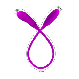 Двусторонний гибкий вибратор Snaky Vibe - 60 см.