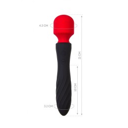 Черно-красный двусторонний вибромассажер Black&Red - 21 см.