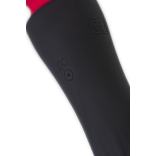 Черно-красный двусторонний вибромассажер Black&Red - 21 см.