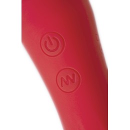 Красно-черный двусторонний вибромассажер Black&Red - 21 см.