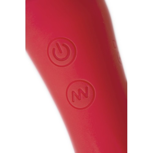 Красно-черный двусторонний вибромассажер Black&Red - 21 см.