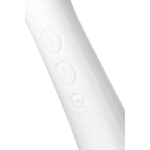 Белый вибратор с вакуумной стимуляцией Jasmine - 23 см.